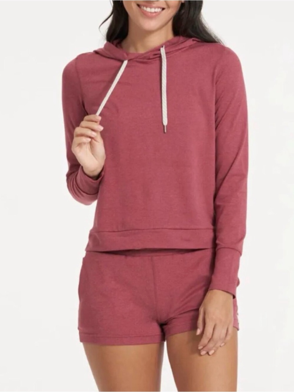 Vuori Halo Essential Hoodie Dreamknit Desert Rose Heather Size Medium